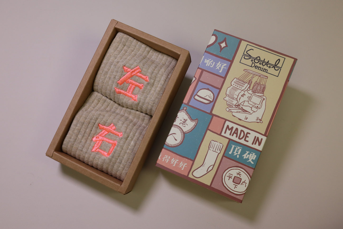 左右｜刺繡襪