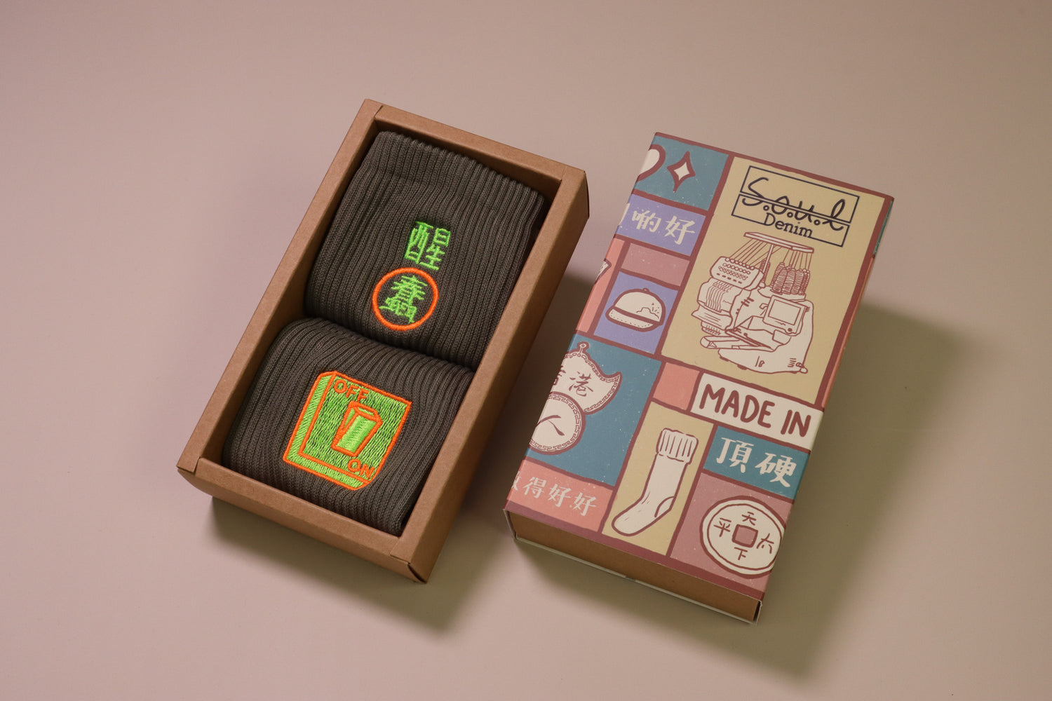OFF ON 醒蠢｜刺繡襪